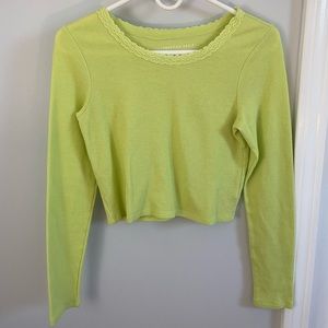 Women’s American Eagle Waffle Green Long Sleeved Shirt